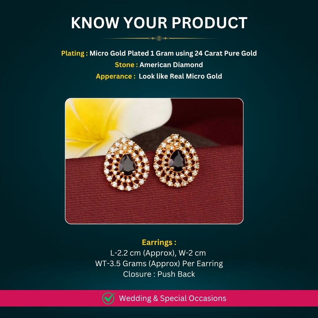 Oxidised earrings measurement image - Sasitrends