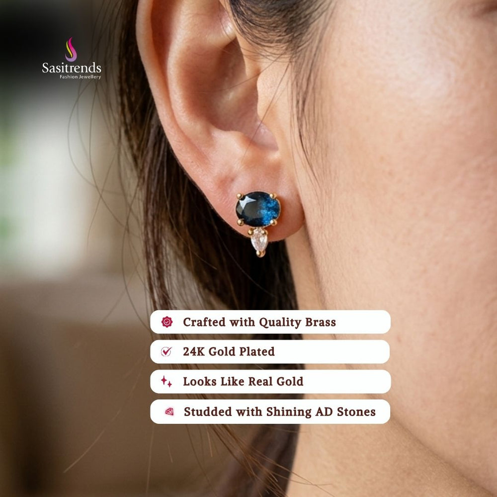 Micro gold plated earrings model image - Sasitrends