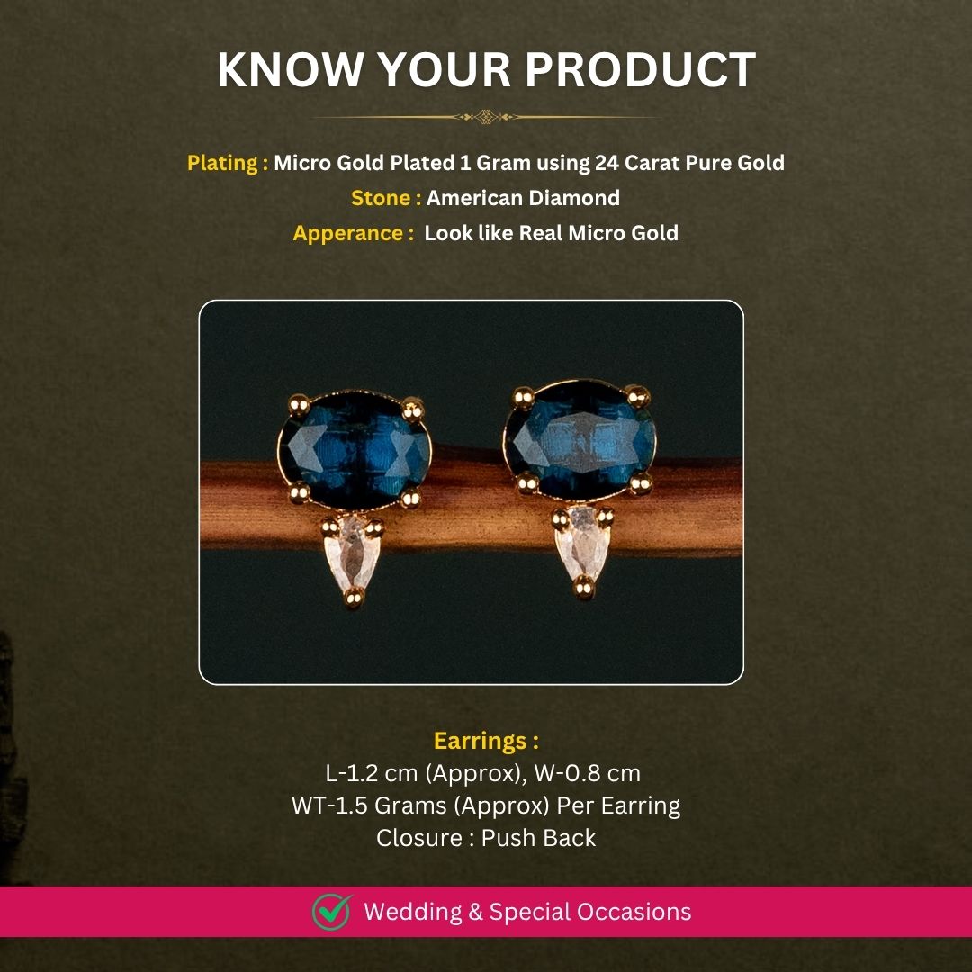 Oxidised earrings measurement image - Sasitrends
