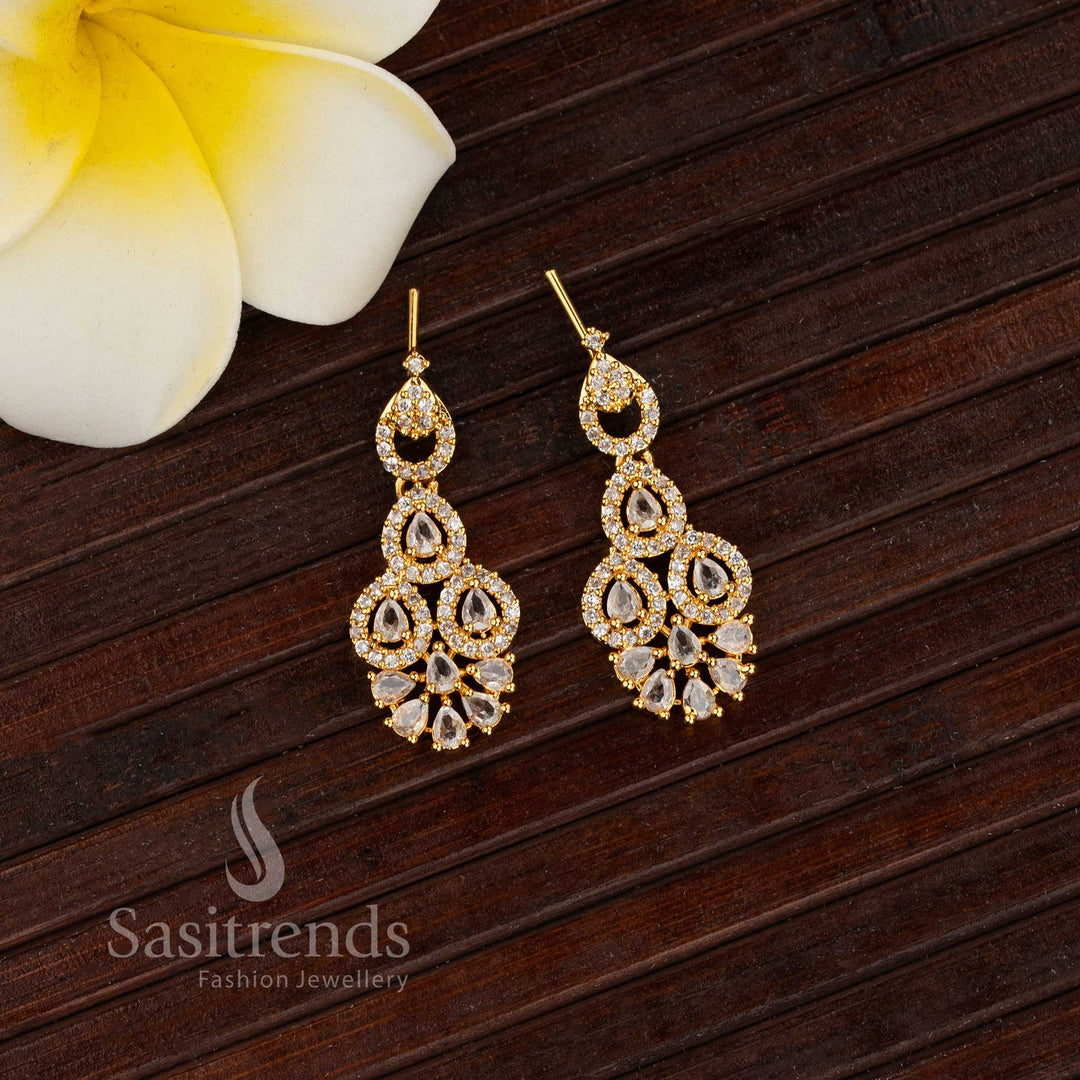 Cascading Teardrop Earrings for Party Wear – 2201M - Sasitrends