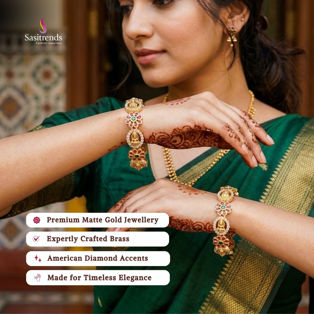 Matte gold plated bangles model image - Sasitrends