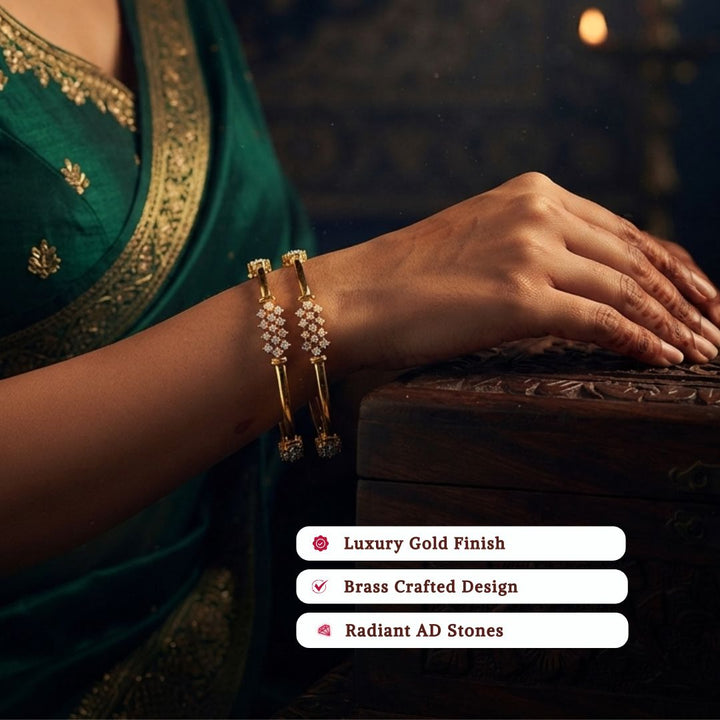 Guaranteed Micro gold plated AD stone bangles model image - Sasitrends