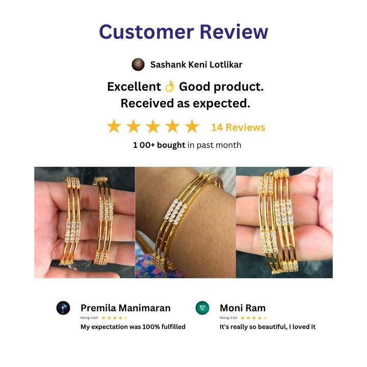 Micro Gold Plated bangle customer review image - Sasitrends
