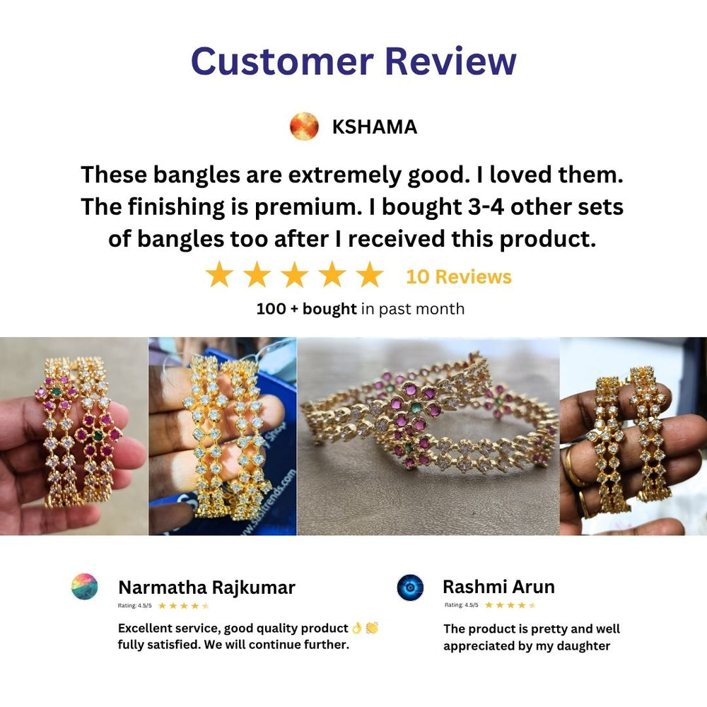 Micro Gold Plated AD Stone Bangle Customer review Images - Sasitrends
