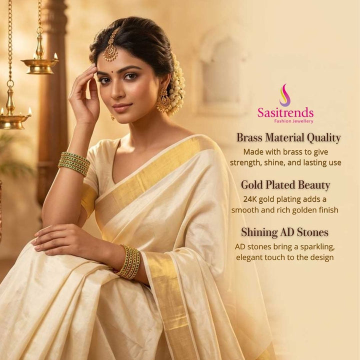 Micro Gold Plated AD bangle - Sasitrends