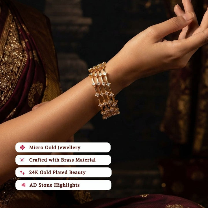 Guaranteed Micro gold plated AD stone bangles model image - Sasitrends