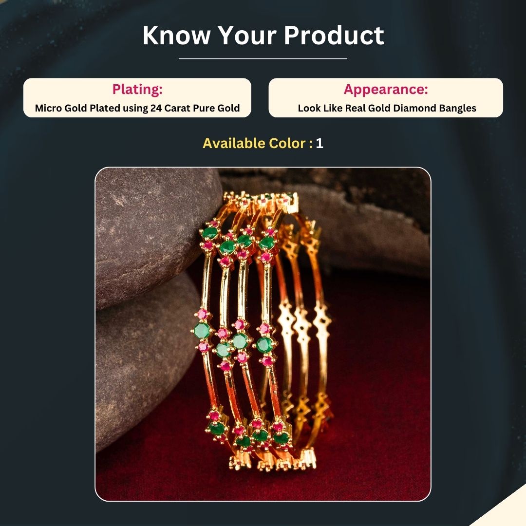 Micro gold plated Bangles Measurement Image - Sasitrends