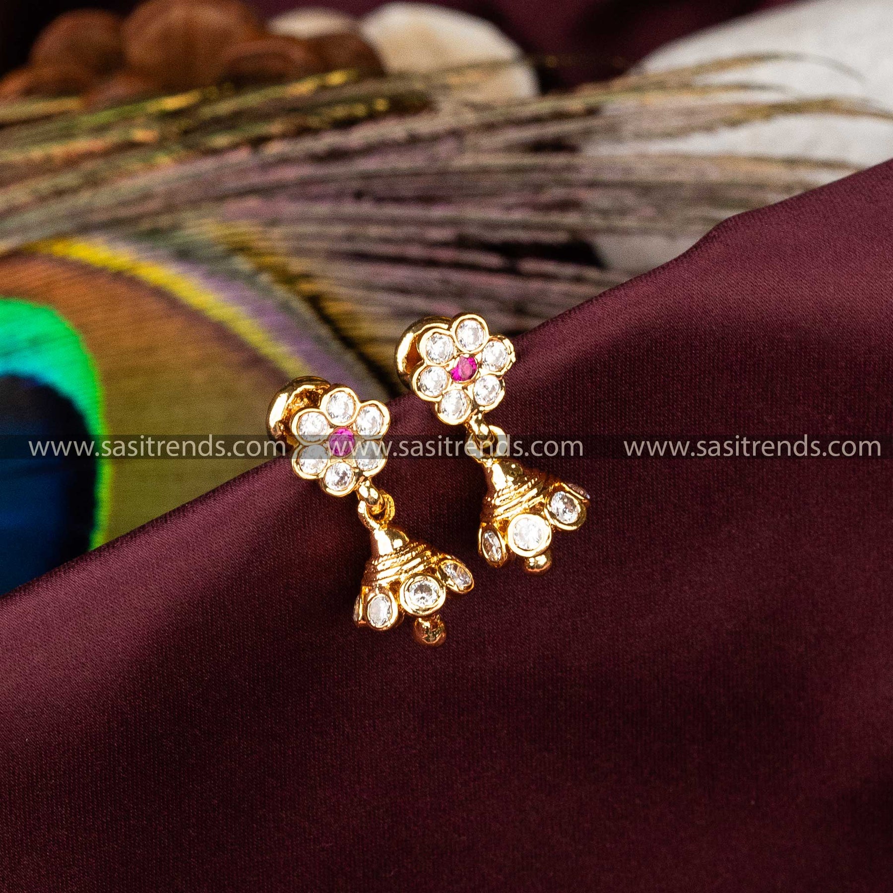 Exquisite Micro Gold Plated Traditional Impon Earrings Sasitrends