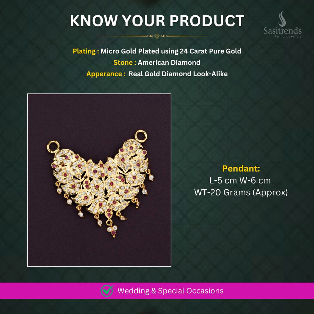 Micro Gold plated Pendant Measurement Image - Sasitrends