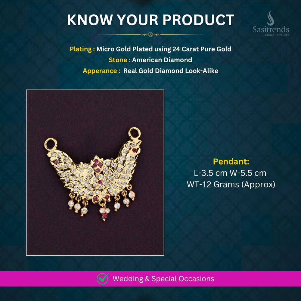 Micro Gold plated Pendant Measurement Image - Sasitrends