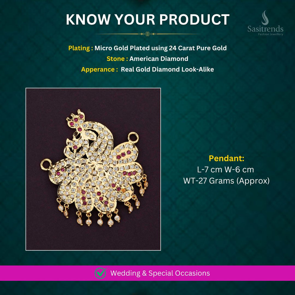 Micro Gold plated Pendant Measurement Image - Sasitrends