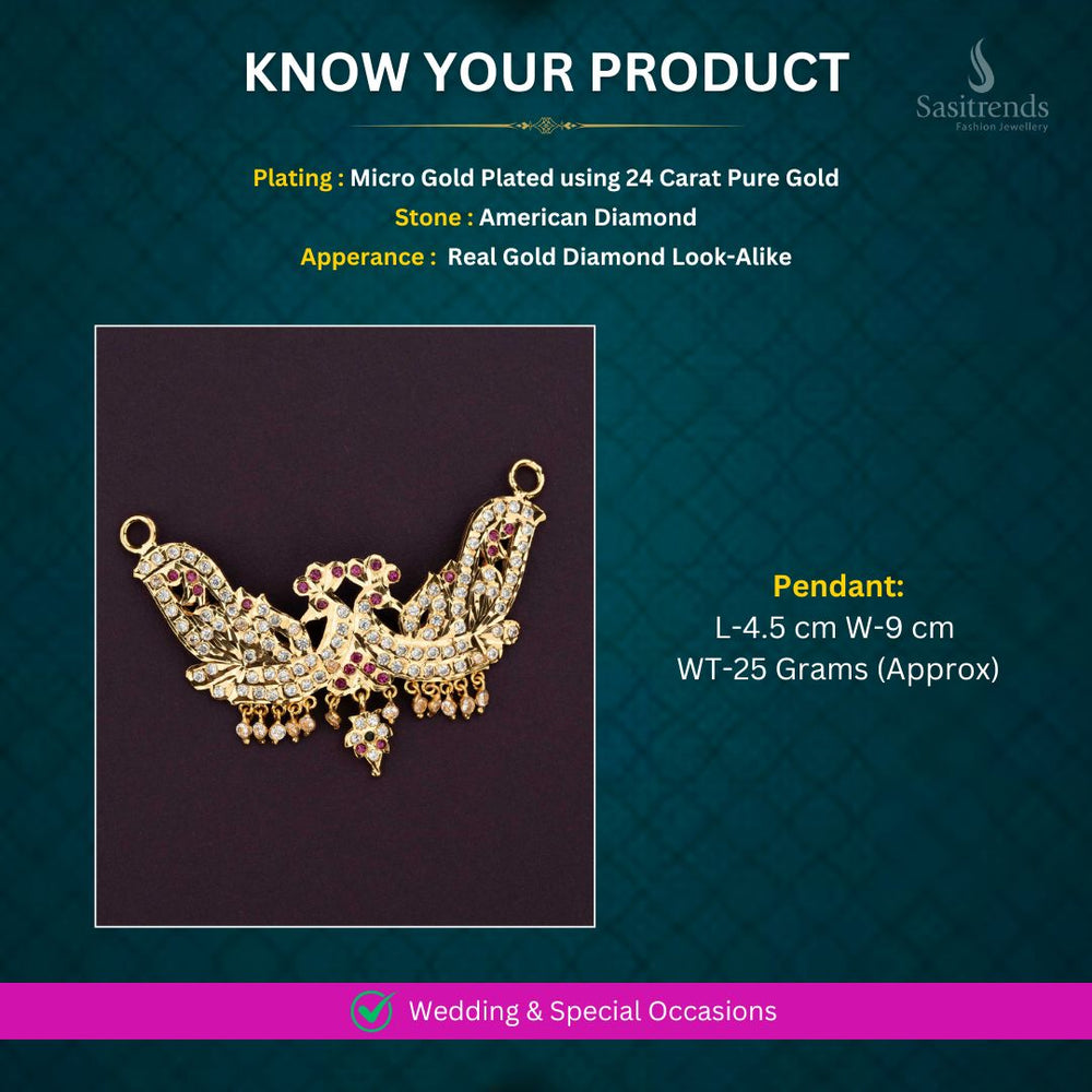 Micro Gold plated Pendant Measurement Image - Sasitrends