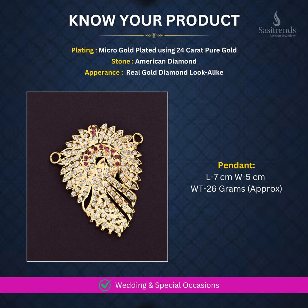 Micro Gold plated Pendant Measurement Image - Sasitrends