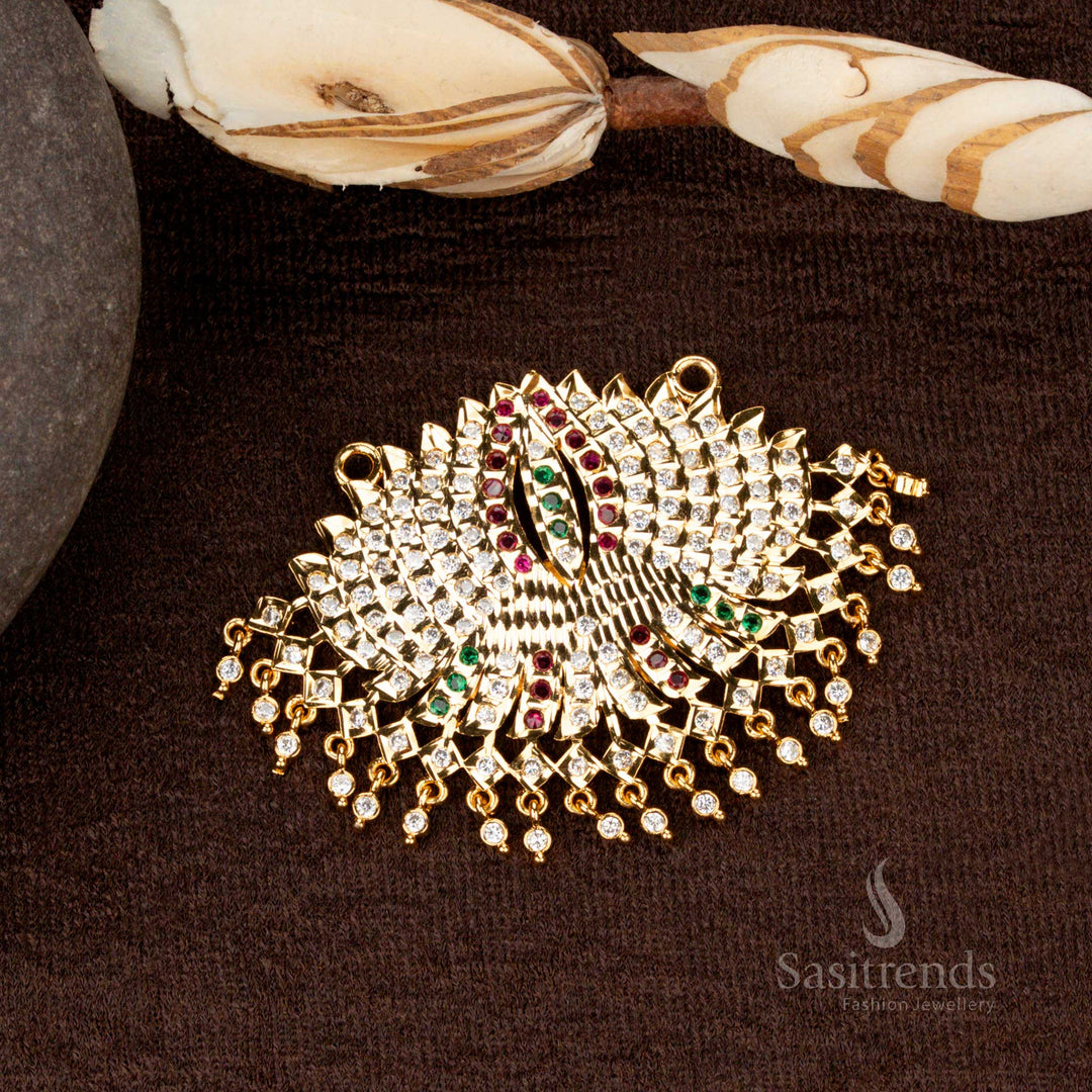 Elegant Flower Pendant Necklace Set - Perfect for Traditional Occasions