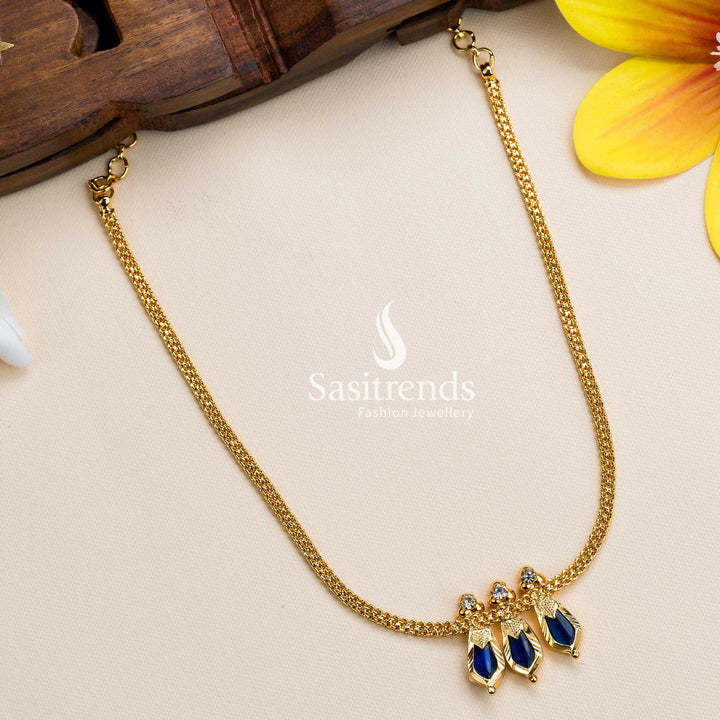 Trendy Micro Gold Plated Nagapadam Petals Kerala Palakka Necklace - Traditional Mango Kerala Necklace