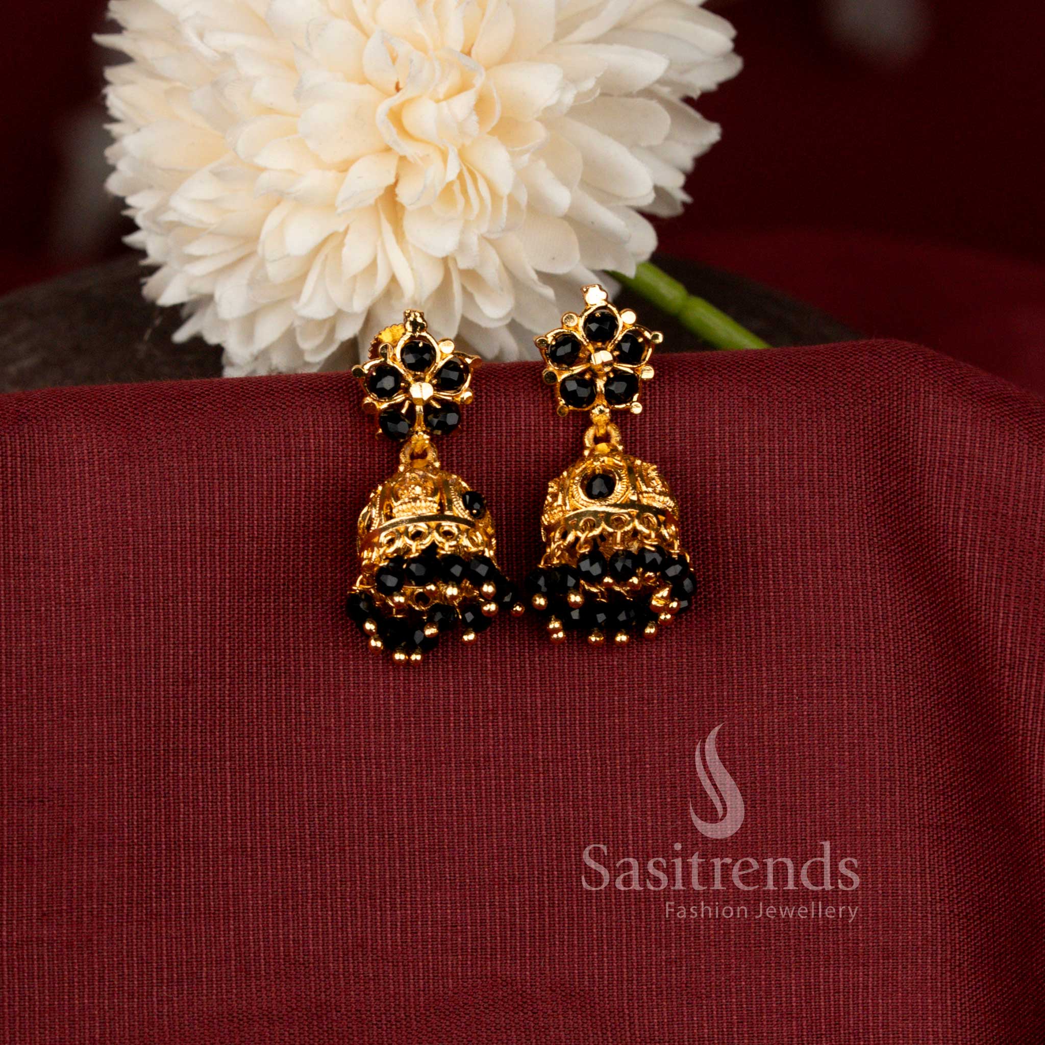 South Indian Style Filigree Jhumka Earrings for Weddings and Festive Occasions - Sasitrends