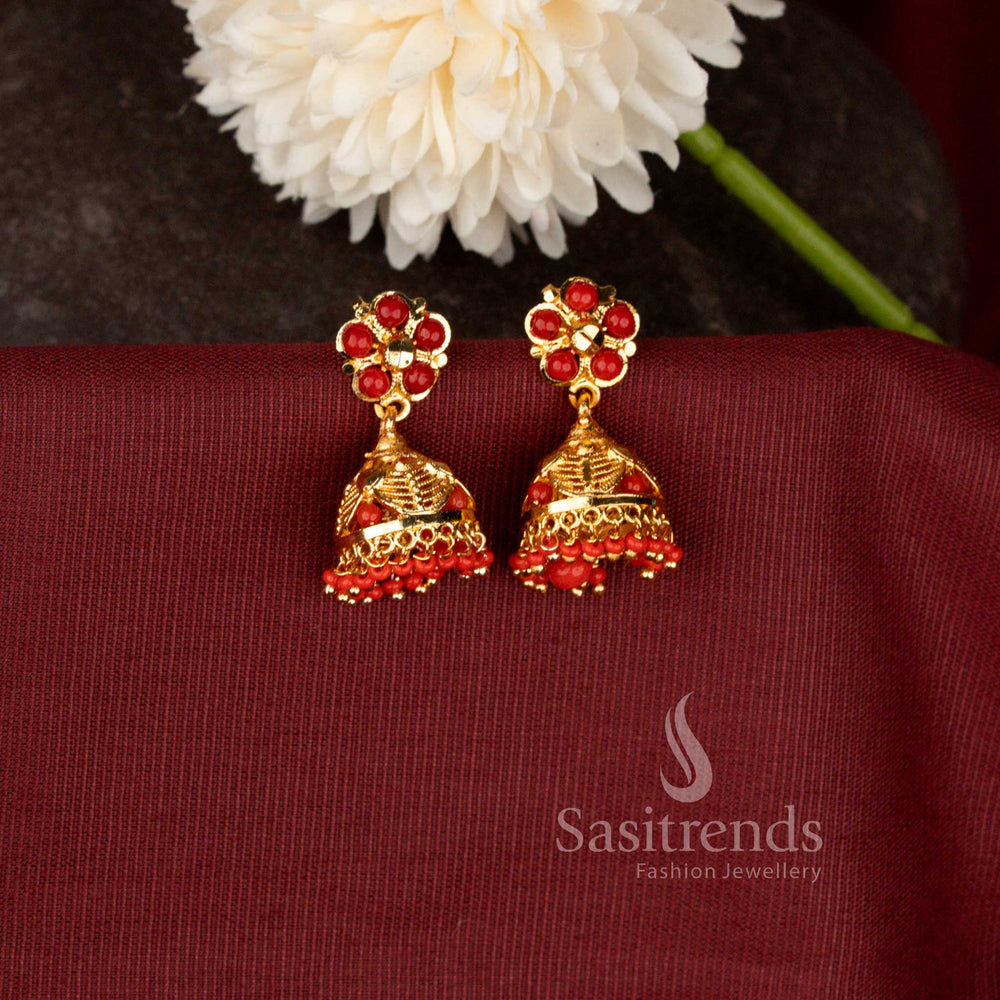 South Indian Style Filigree Jhumka Earrings for Weddings and Festive Occasions - Sasitrends