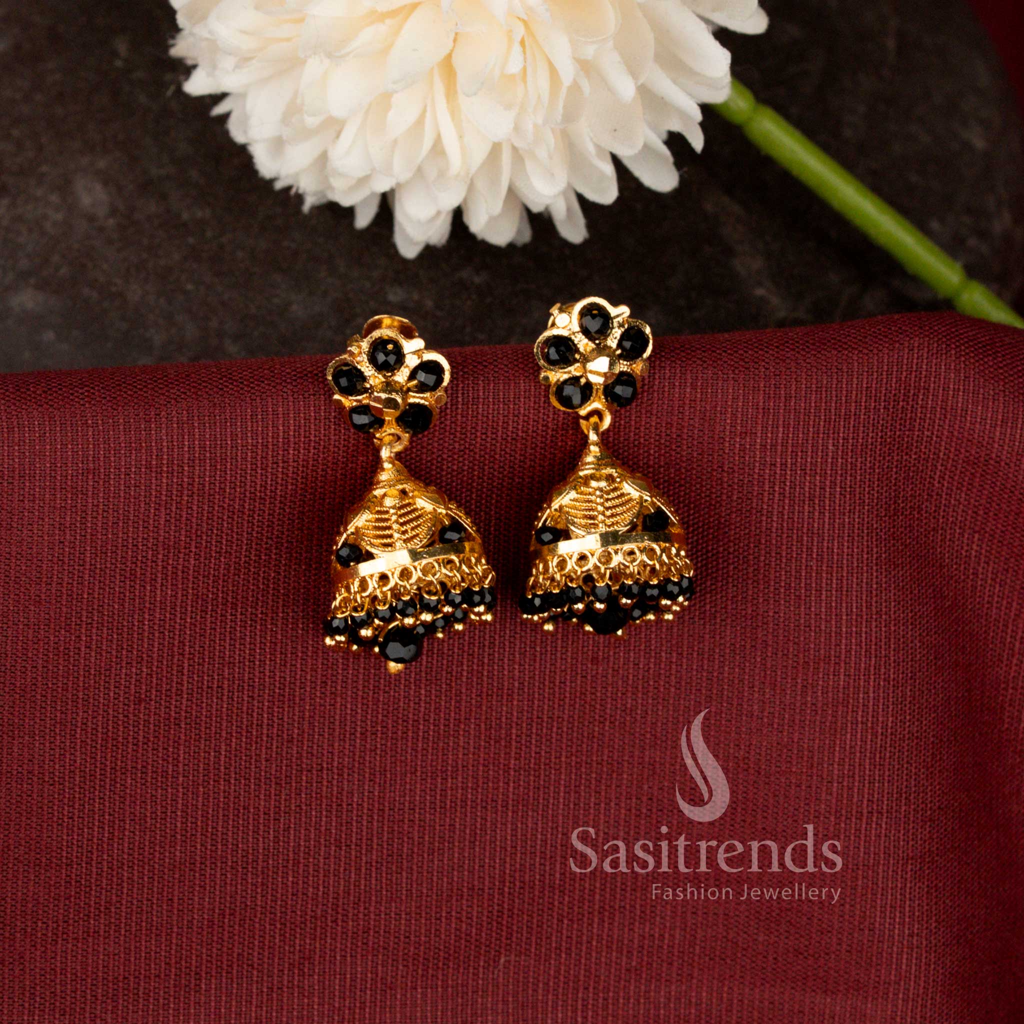 South Indian Style Filigree Jhumka Earrings for Weddings and Festive Occasions - Sasitrends
