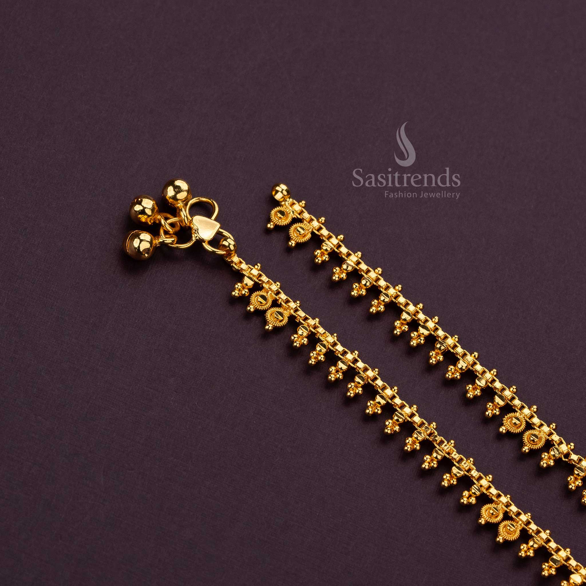 Micro Gold-plated Payal anklets perfect for casual and formal occasions - Sasitrends