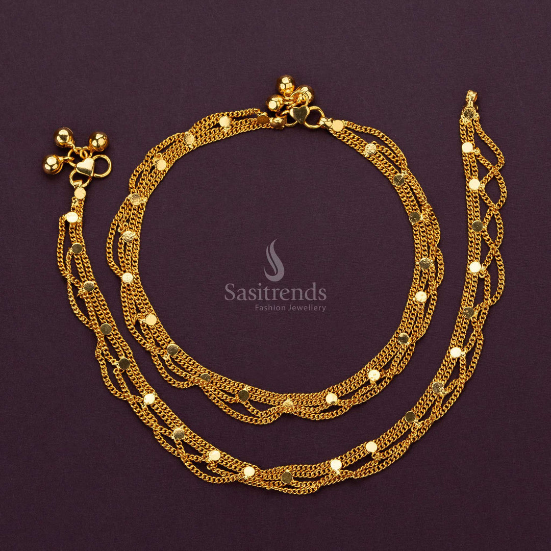 Elegant One Gram Micro Gold Plated Anklets for Weddings Sasitrends