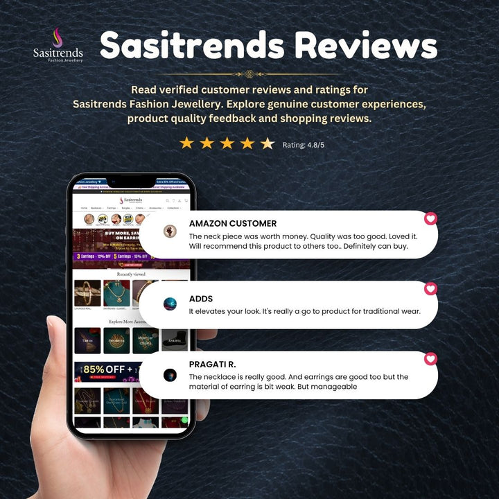 Guaranteed Micro gold plated palakka necklace customer review image - Sasitrends