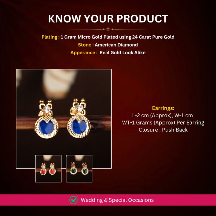 Micro Gold plated Earrings Measurement Image - Sasitrends
