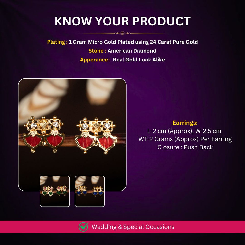 Micro Gold plated Earrings Measurement Image - Sasitrends