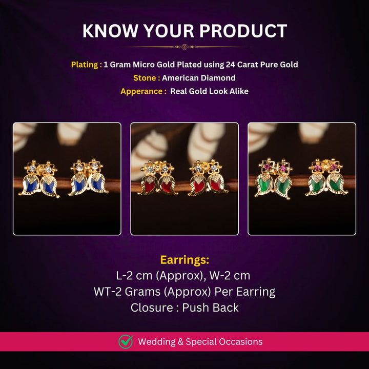 Micro Gold plated Earrings Measurement Image - Sasitrends