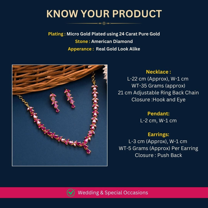 Micro Gold Plated Jewellery Set Measurement Image - Sasitrends