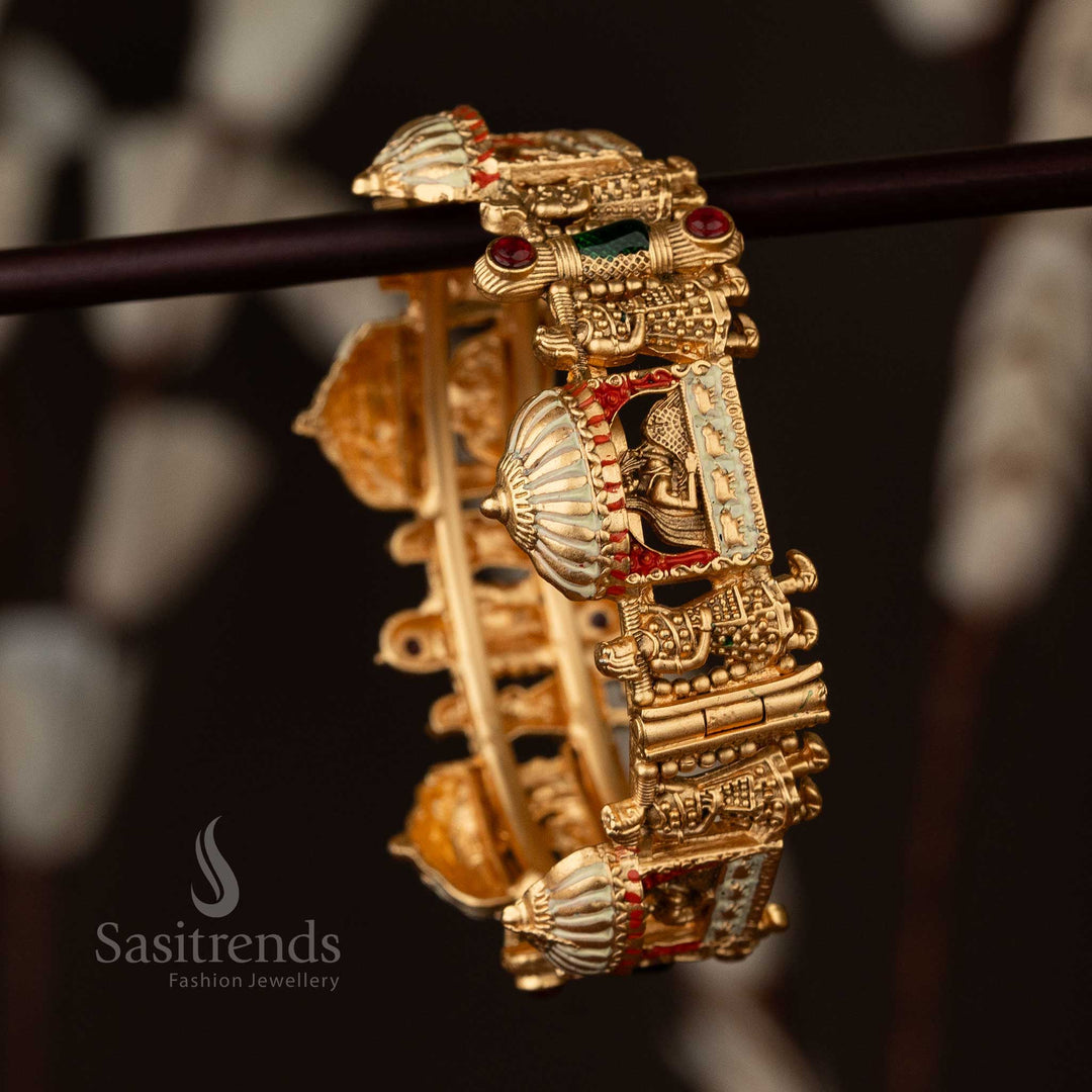 Latest Doli Baarat Meenakari Antique Gold Plated Kada Bangle Sasitrends Online