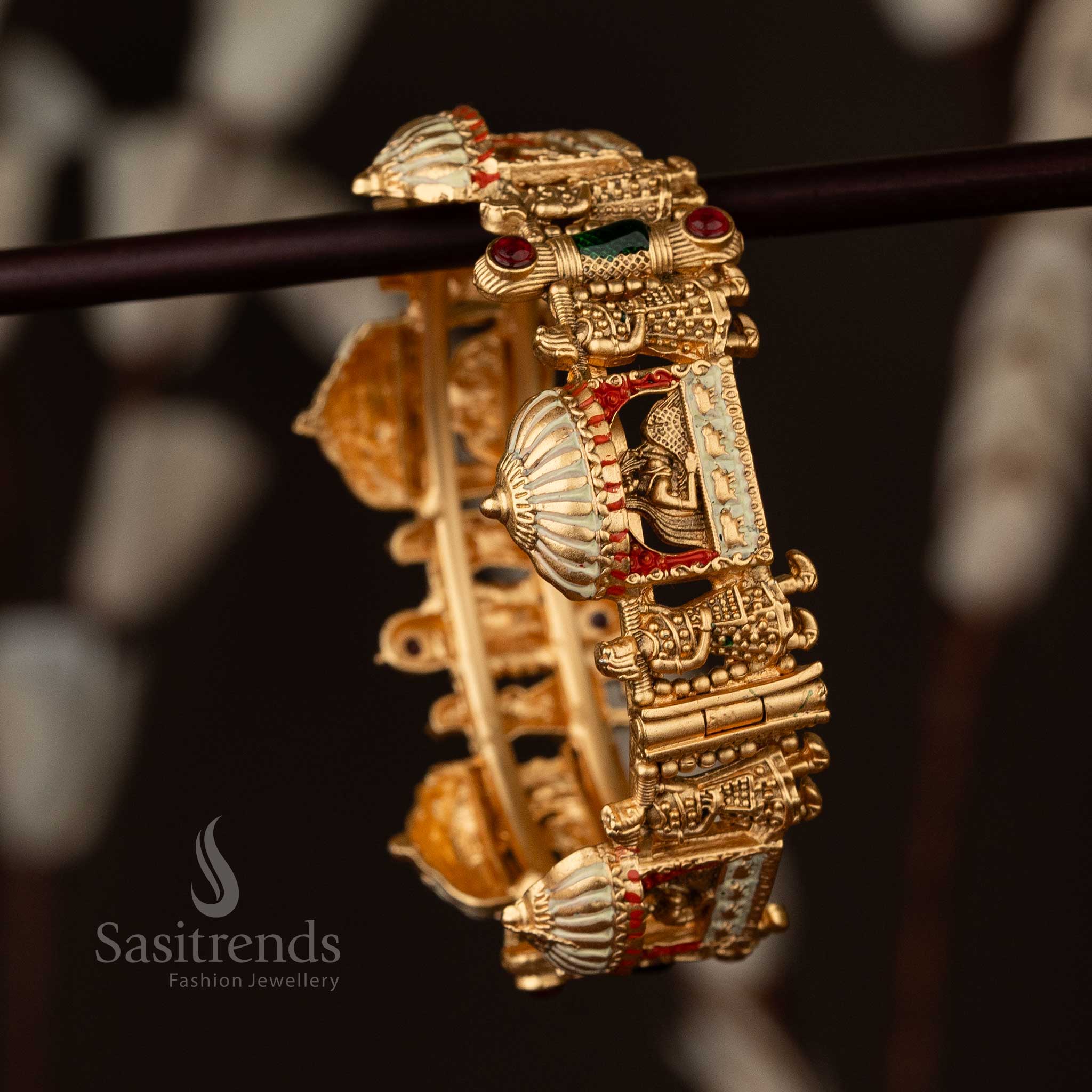 Latest Doli Baarat Meenakari Antique Gold Plated Kada Bangle Sasitrends Online