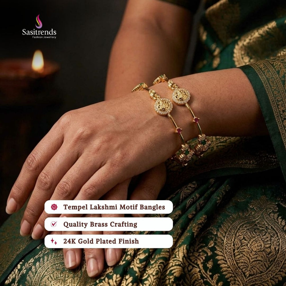 Guaranteed Micro gold plated AD stone bangles model image - Sasitrends