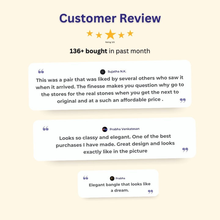 Guaranteed Micro gold plated AD stone bangles customer review image - Sasitrends