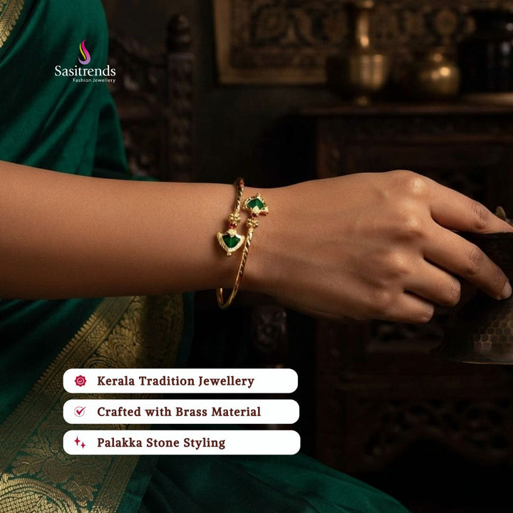 Guaranteed kerala style Micro gold plated AD stone palakka bangles - Sasitrends