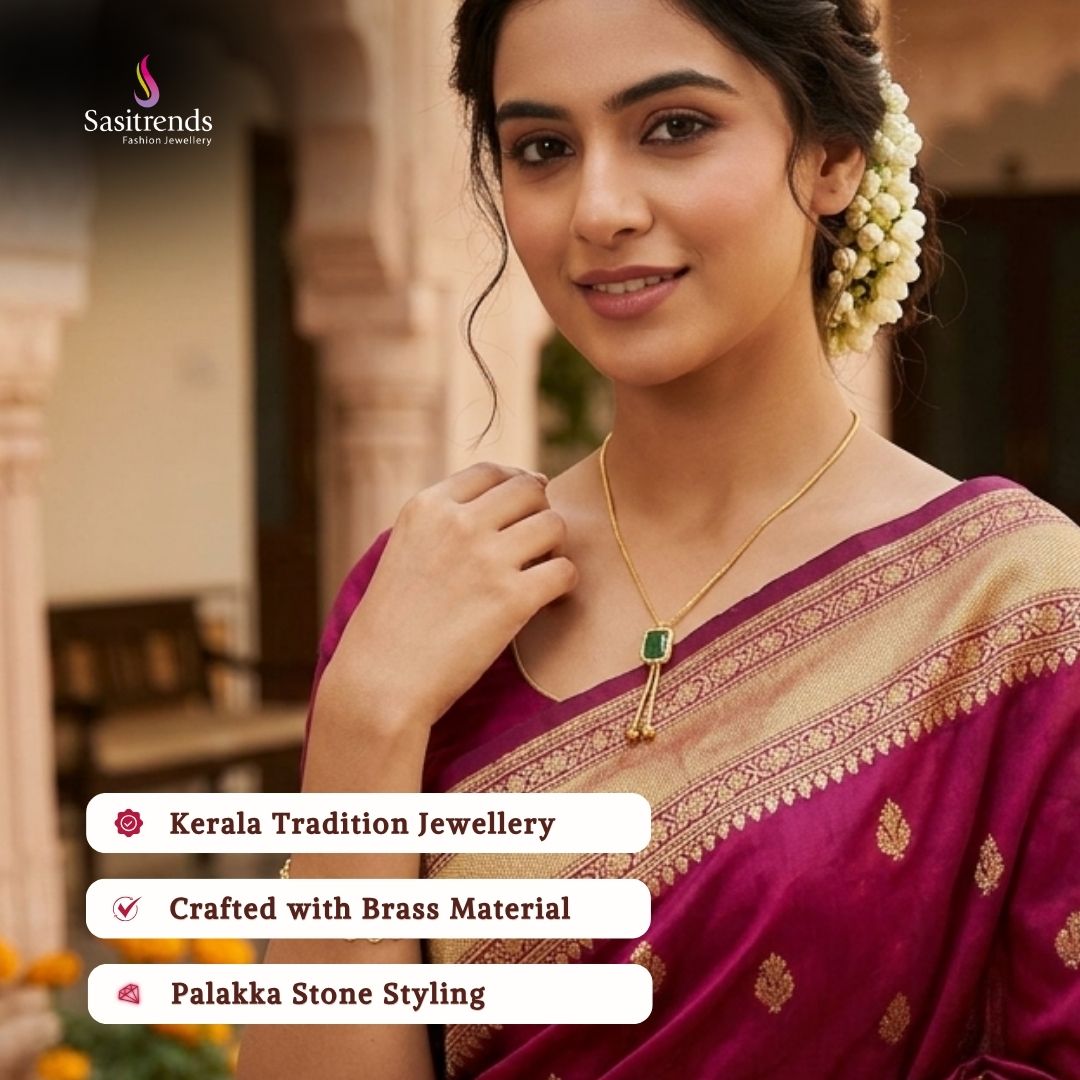 Guaranteed kerala style Micro gold plated palakka necklace - Sasitrends