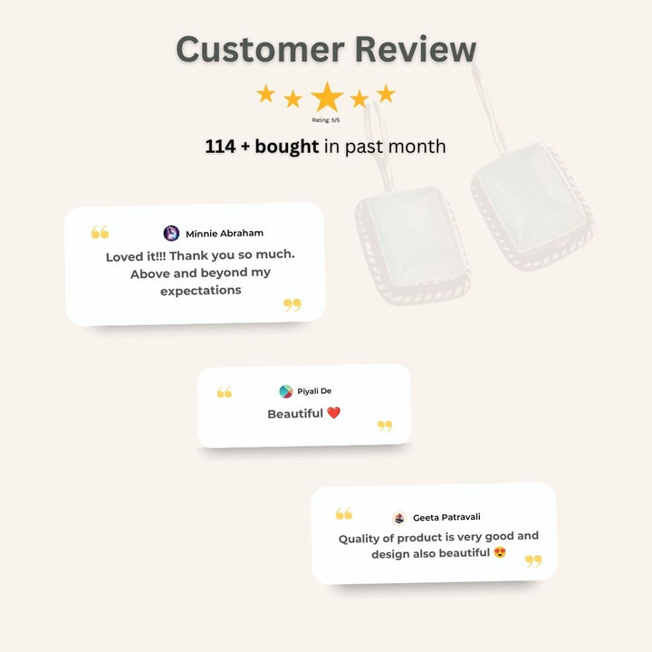 Customer review image showcasing a oxidized earrings from Sasitrends.