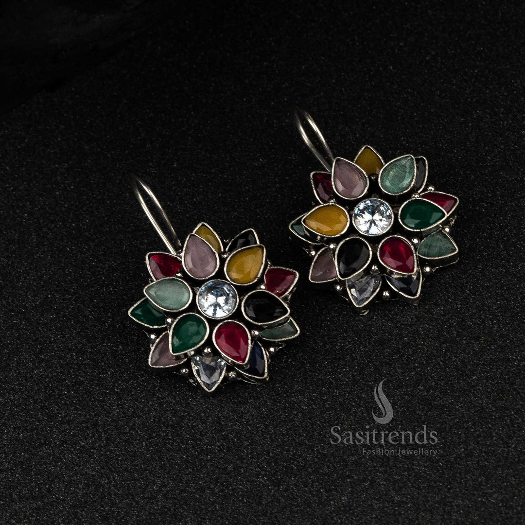 Beautiful Oxidised German Silver Earrings For Women