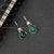 New Oxidised German Silver Water Drop Designer Fish Hook AD Stone Monalisa Stone Studded Earrings