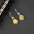 Sasitrends Oxidised German Silver Water Drop Designer Fish Hook AD Stone Monalisa Stone Studded Earrings