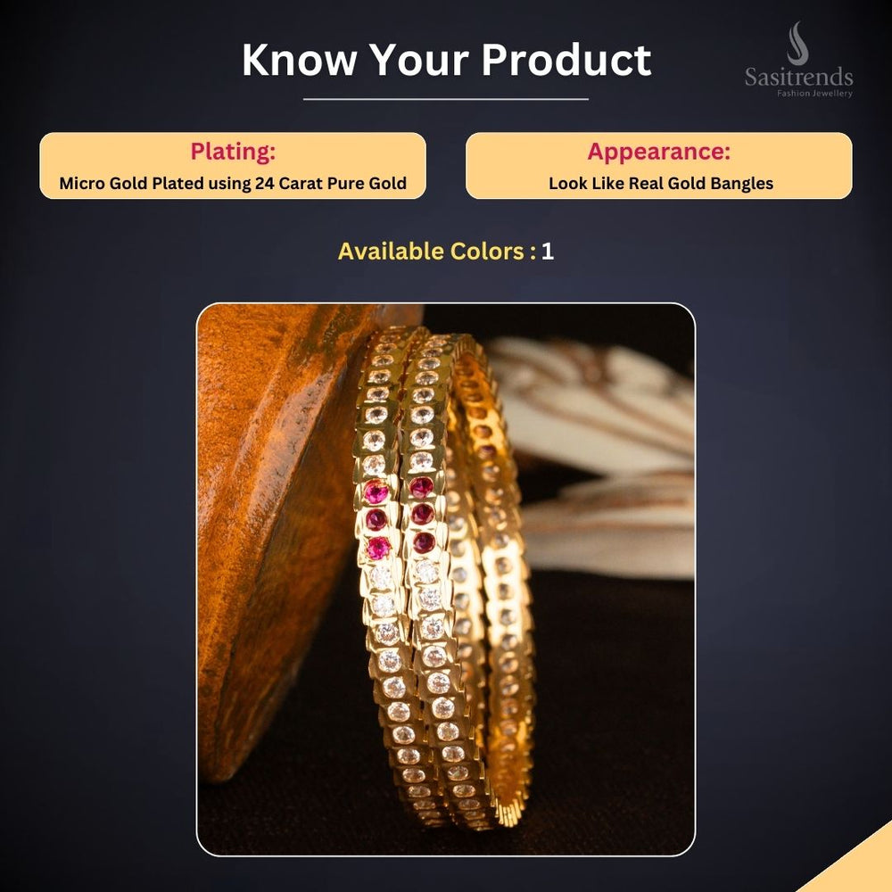 Micro Gold Plated Bangles Measurement Image - Sasitrends