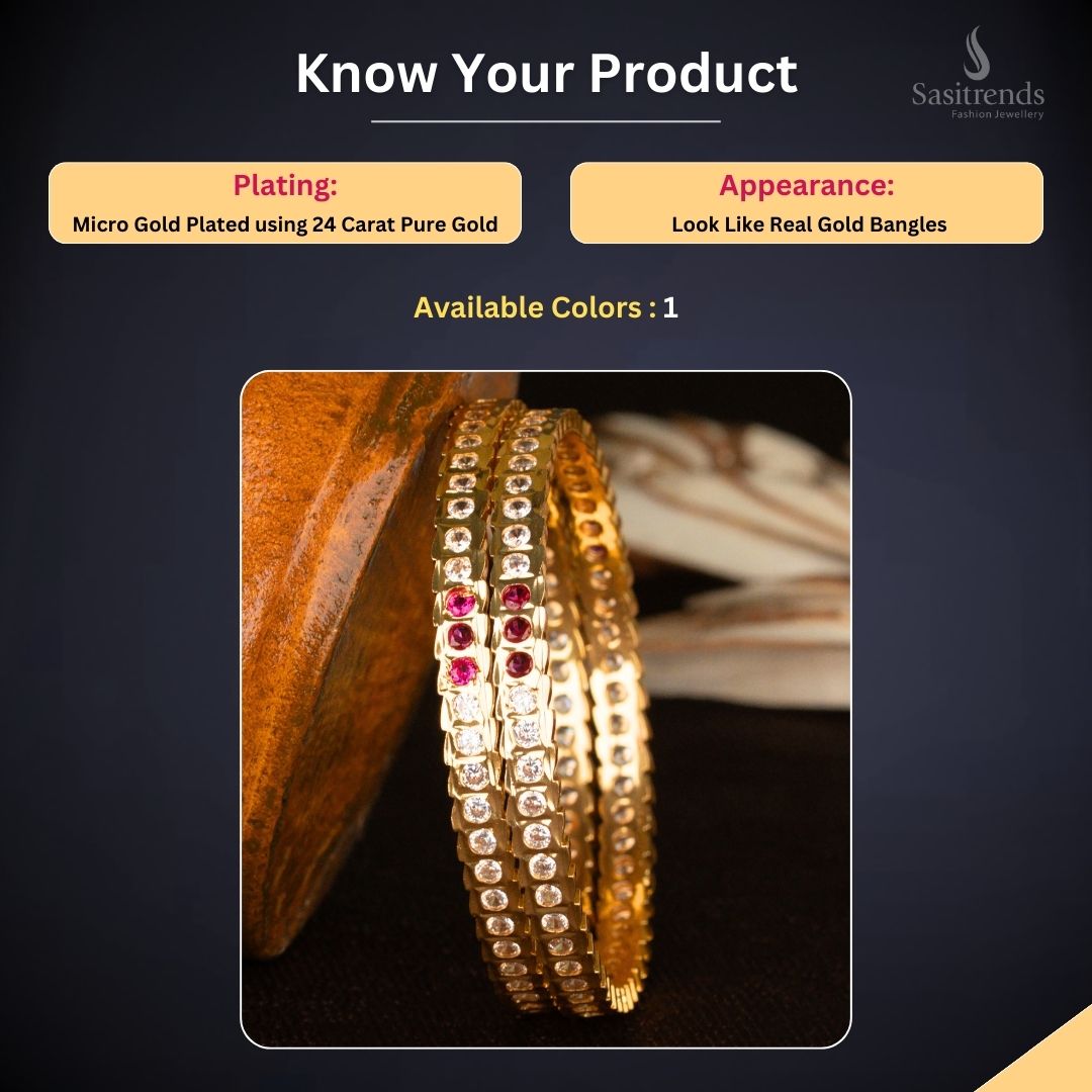 Micro Gold Plated Bangles Measurement Image - Sasitrends