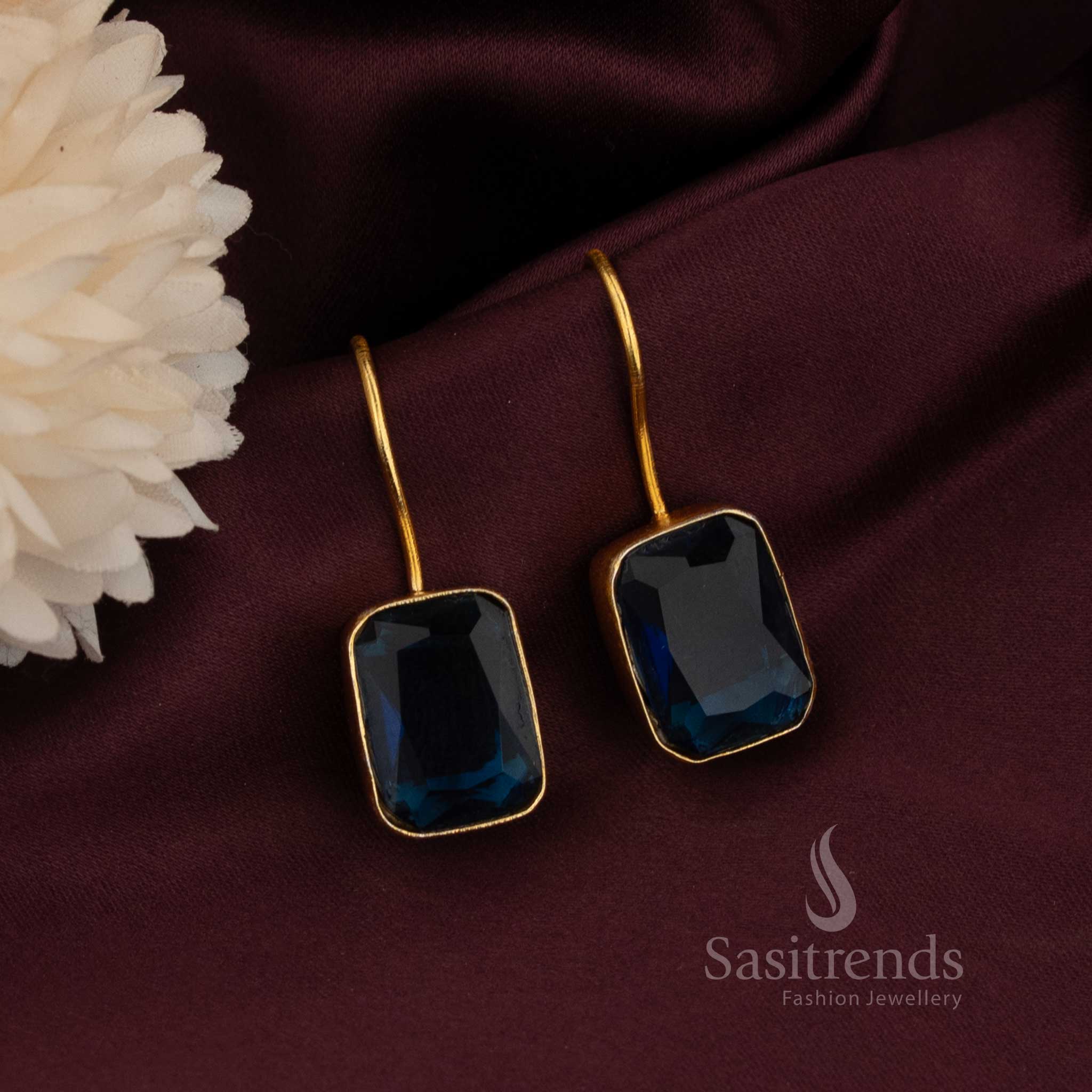 Casual Wear Red Monalisa Stone Gold Plated Fish Earrings Sasitrends Online Shopping