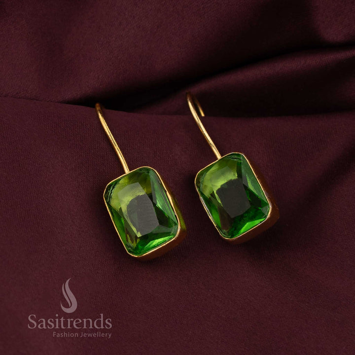 Casual Wear Red Monalisa Stone Gold Plated Fish Earrings Sasitrends Online Shopping