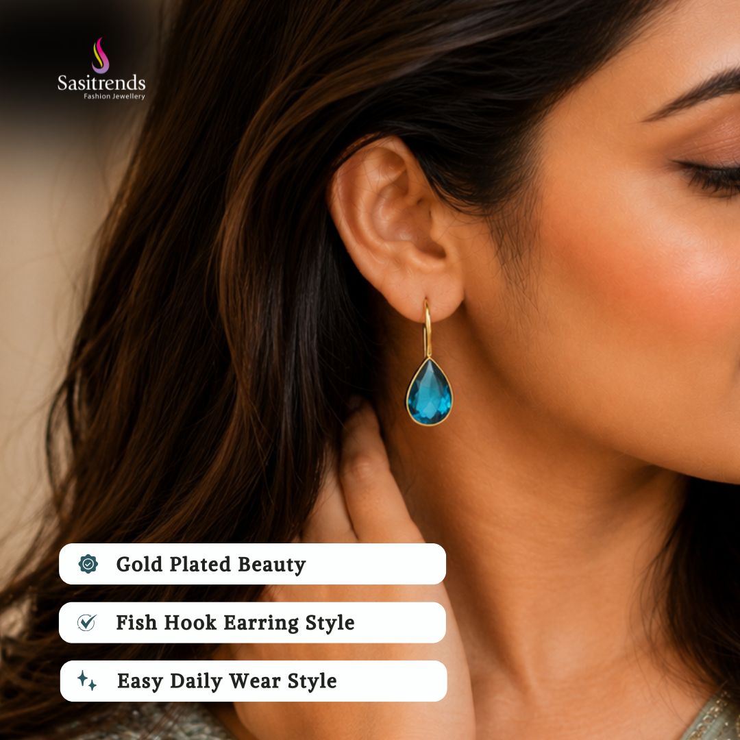 Gold plated fish hook earrings - Sasitrends