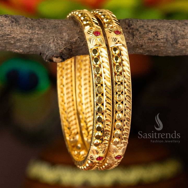 New Arrival: Attractive Gold Plated Forming Bangles For Perfect Traditonal Elegance - Sasitrends