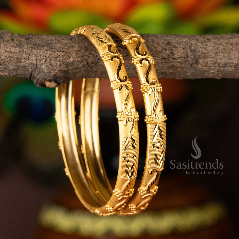 Latest Trendy Gold Plated Forming Plain Bangles - Perfect For Traditional Elegance - Sasitrends