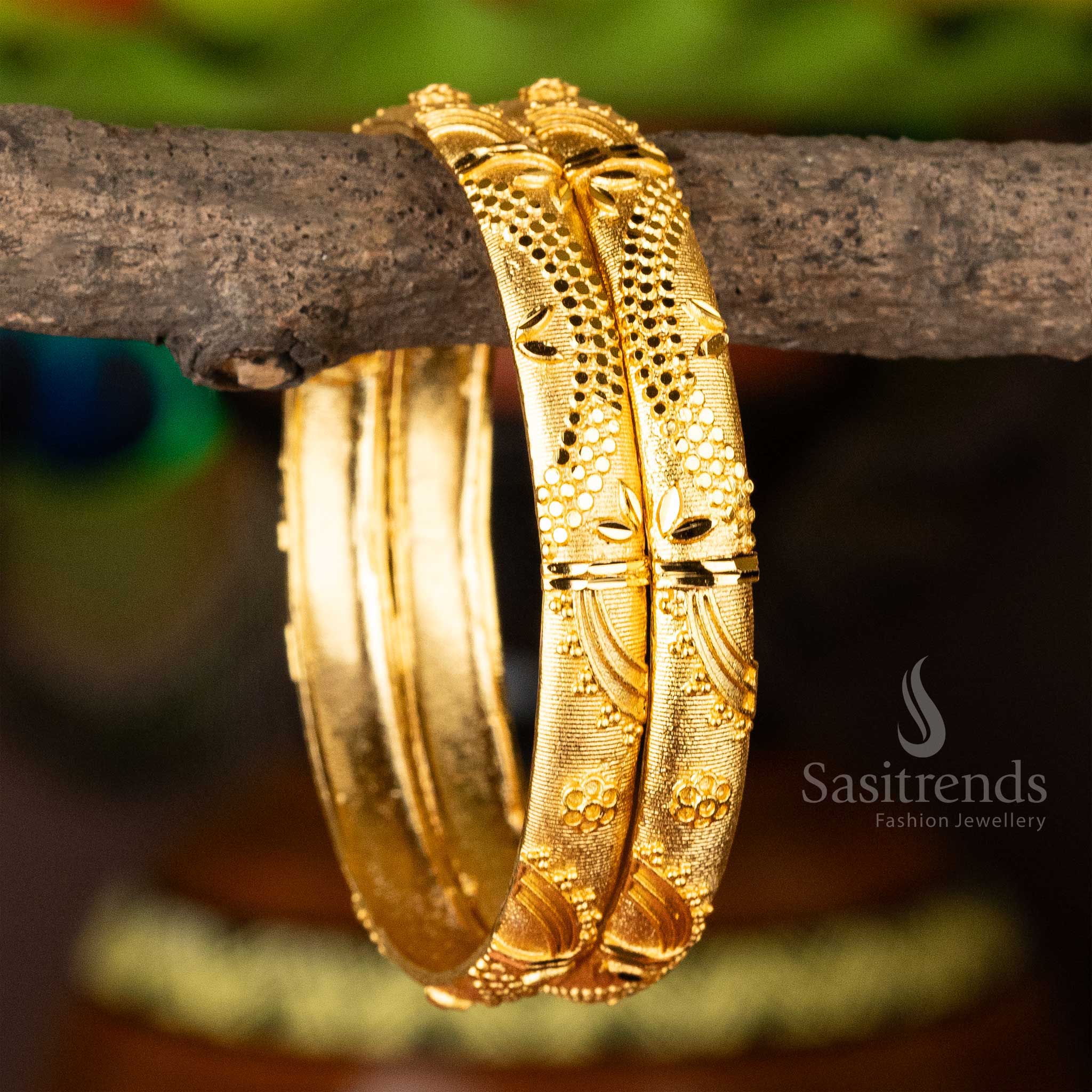 Latest Trendy Gold Plated Forming Plain Bangles - Perfect For Traditional Elegance - Sasitrends