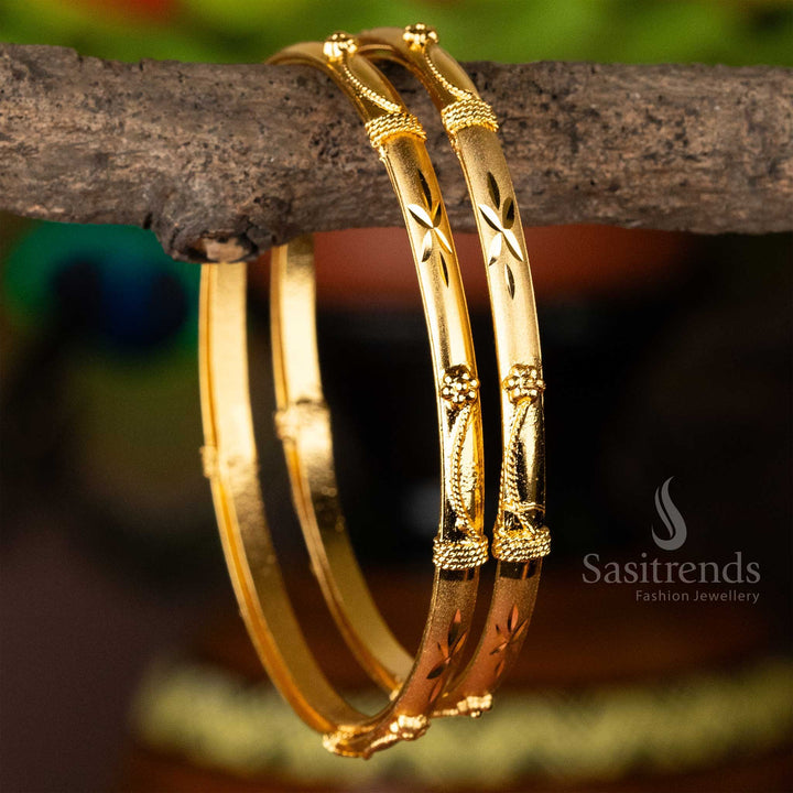 Latest Trendy Gold Plated Forming Plain Bangles - Perfect For Traditional Elegance - Sasitrends