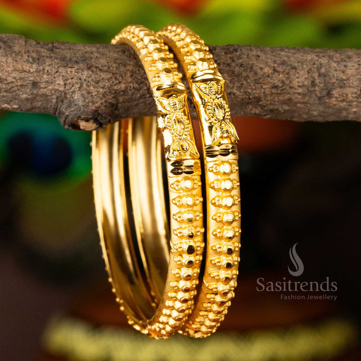 Latest Trendy Gold Plated Forming Plain Bangles - Perfect For Traditional Elegance - Sasitrends