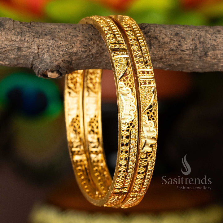 Latest Trendy Gold Plated Forming Plain Bangles - Perfect For Traditional Elegance - Sasitrends